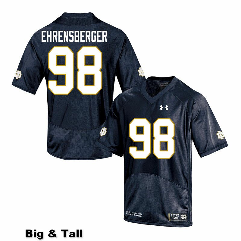 Men's NCAA Notre Dame Fighting Irish #98 Alexander Ehrensberger Stitched College Under Armour Authentic Navy Big & Tall Football Jersey RM10K17MZ